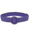 Guadalupe Cirle Raffia Belt In Purple
