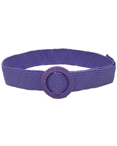 Guadalupe Cirle Raffia Belt In Purple