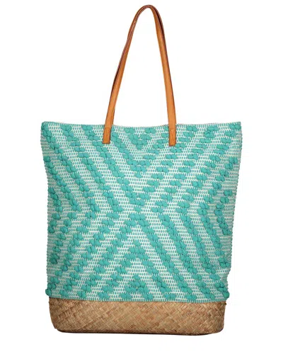 Guadalupe Deka Straw Tote In Blue