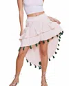 Guadalupe Design Angelie High Low Skirt In Peach