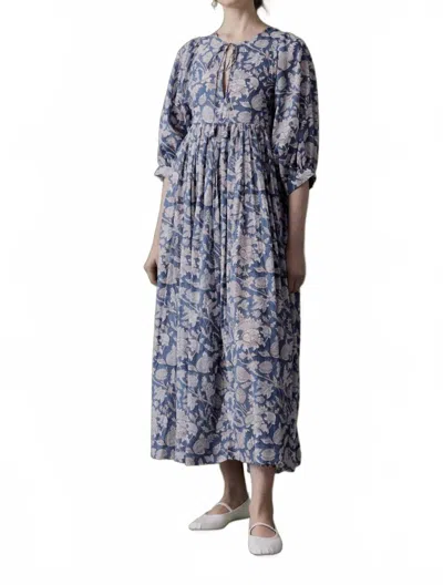 Guadalupe Design Anuka Midi Long Dress In Blue