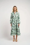 Guadalupe Design Ariel Ikat Dress In Green
