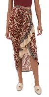 Guadalupe Design Ashi Pareo Skirt Red In Red