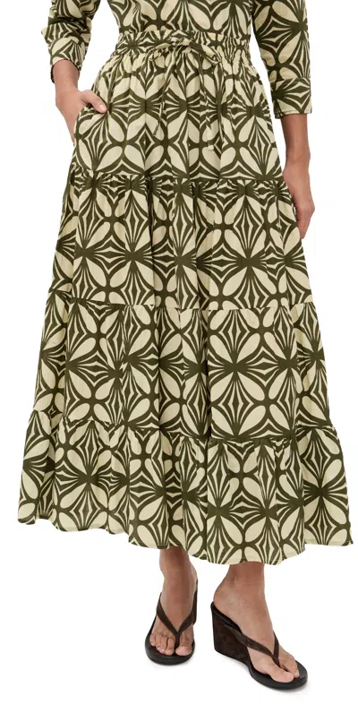 Guadalupe Design Charlotte Long Skirt Green