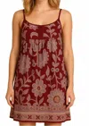 Guadalupe Design Checa Mini Dress In Burgundy