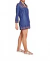 Guadalupe Design Ellie Floral Dress In Blue Denim