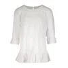 Guadalupe Design Gianna Embroidered Cover Up Blouse In White