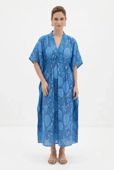 Guadalupe Design Imani Kaftan In Blue