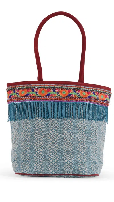 Guadalupe Design Khari Printed Tote Bag In Light Blue