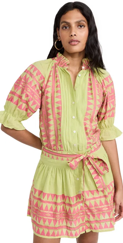 Guadalupe Design Leonor Short Dress Green