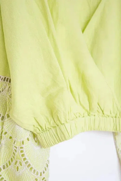 Guadalupe Design Leyenda Cross Blouse In Green