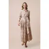 Guadalupe Design Luciana Ikat Dress In Khaki
