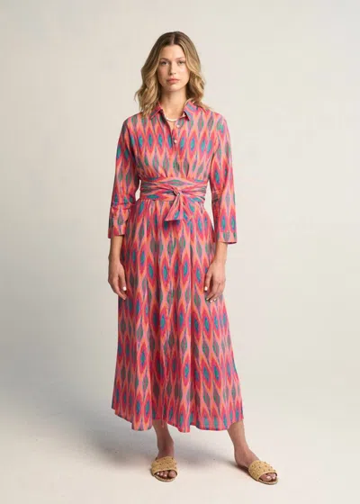 Guadalupe Design Luciana Ikat Dress In Fuchsia In Multi