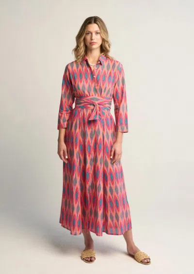 Guadalupe Design Luciana Ikat Multi Dress In Fuschia In Pink