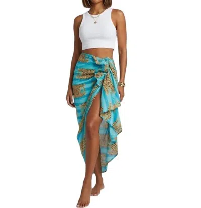 Guadalupe Design Luciana Pareo Skirt In Cyan In Multi