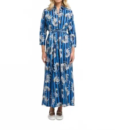 Guadalupe Design Luciana Tibet Dragon Dress In Navy