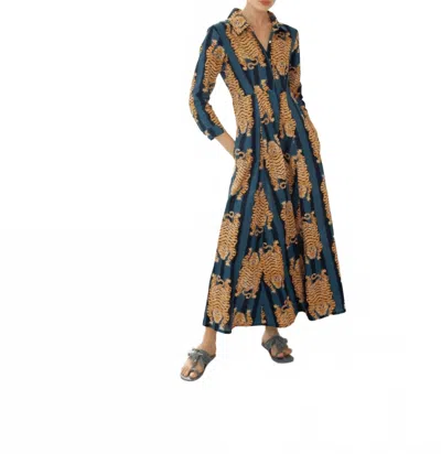 Guadalupe Design Luciana Tibet Dress In Navy In Blue