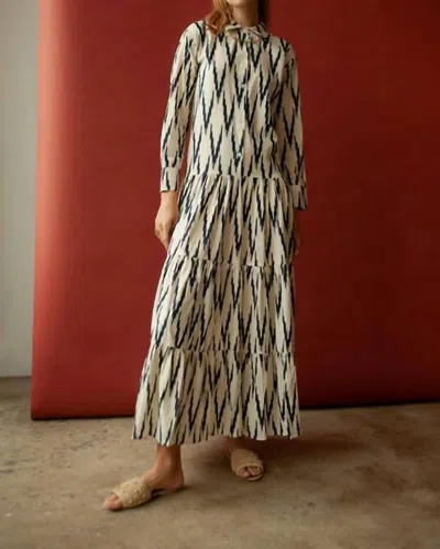 Guadalupe Design Meredith Ikat Dress In Blue