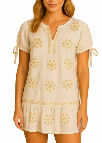 Guadalupe Design Millie Short Tunic In White Multi In Neutral