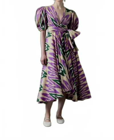 Guadalupe Design Monica Ikat Dress In Violet In Multi