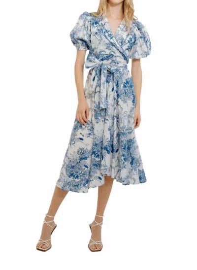 Guadalupe Design Monica Wrap Dress In Blue