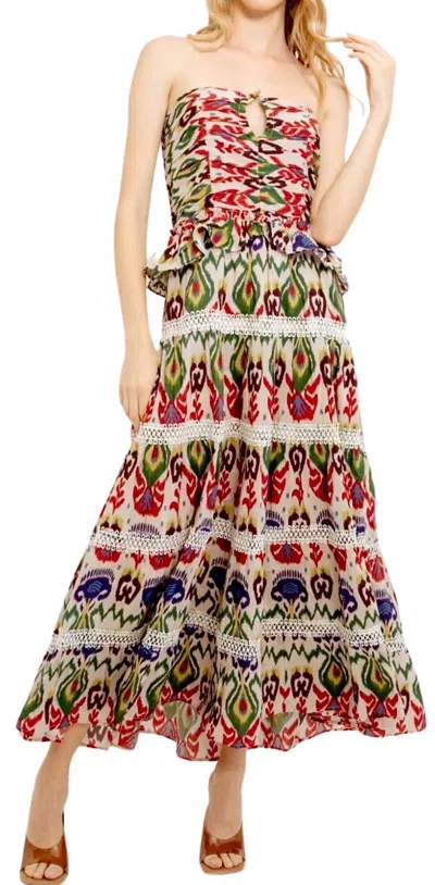 Guadalupe Design Naira Midi Dress In Multi