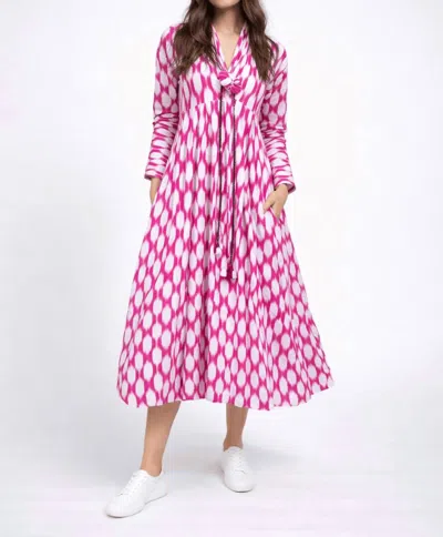Guadalupe Design Nora Ikat Dress In Pink