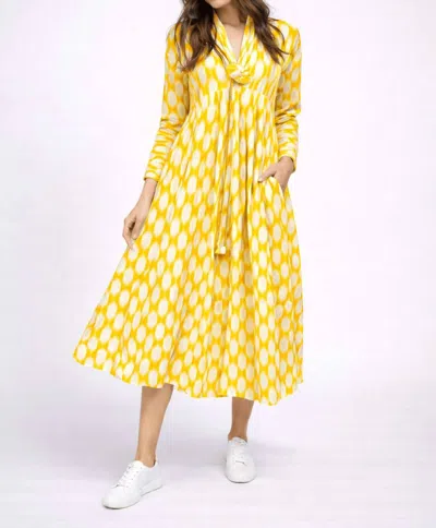 Guadalupe Design Nora Ikat Dress In Yellow