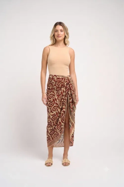 Guadalupe Design Pareo Skirt In Brown