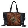 Guadalupe Design Queen Bee Exotic Tote Bag In Black / Brown