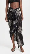 Guadalupe Design Sofía Pareo Skirt In Black In Black