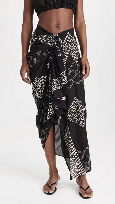 Guadalupe Design Sofía Pareo Skirt In Black