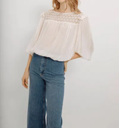 Guadalupe Design Ulla Blouse In Light Pink In White