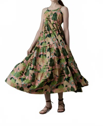 Guadalupe Design Women's Tibet Peacock Dress In Peach In Pink