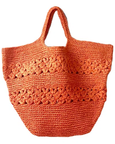 Guadalupe South Africa Raffia Tote In Orange