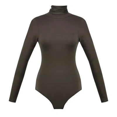 Guaja. Studio Women's Belle Turtleneck Bodysuit - Brown