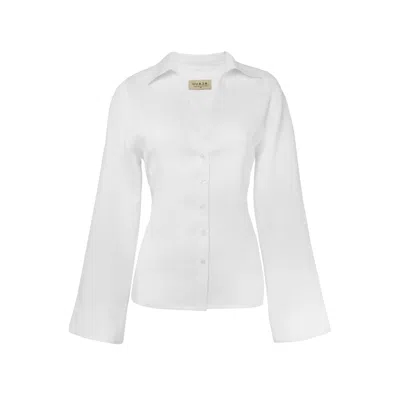 Guaja. Studio Women's Bianca Adjustable Linen Shirt - White