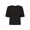 Guaja. Studio Women's Black Boxy Fit Shoulder Pad T-shirt