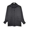 Guaja. Studio Women's Black Midnight Satin Shirt In Black