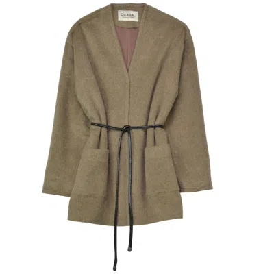 Guaja. Studio Women's Brown Astoria Wool Wrap Coat