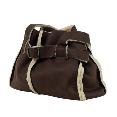 Guaja. Studio Women's Brown Shopper Bag - Vegan Suede Leather