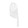 Guaja. Studio Women's Halo Satin Backless Halter Top - White