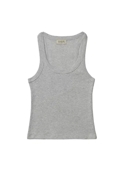 Guaja. Studio Women's Jimmy Scoop-neck Ribbed Tank Top - Grey