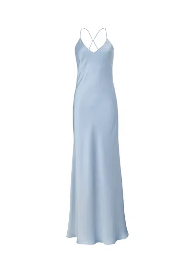 Guaja. Studio Women's La Mar Satin Gown With Sheer Shawl - Baby Blue