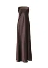 Guaja. Studio Women's La Noche Strapless Satin Gown With Shawl - Dark Brown