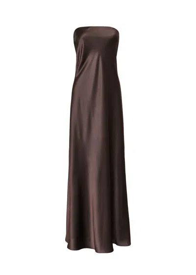 Guaja. Studio Women's La Noche Strapless Satin Gown With Shawl - Dark Brown