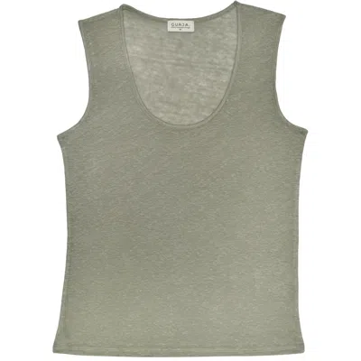 Guaja. Studio Women's Linen Tank Top - Green