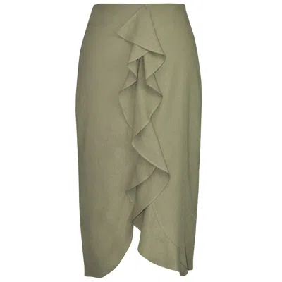 Guaja. Studio Women's Najah Linen Skirt - Green