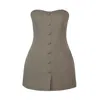 Guaja. Studio Women's Neutrals Jagger Strapless Mini Dress - Taupe