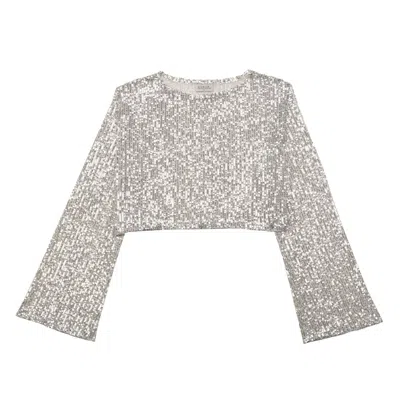 Guaja. Studio Women's Neutrals Rue Sequins Long Sleeve In Black/white